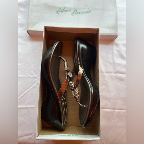 Athena Alexander Sabrina Pewter Rhinestone Sandals Size 10 Medium - Picture 7 of 8